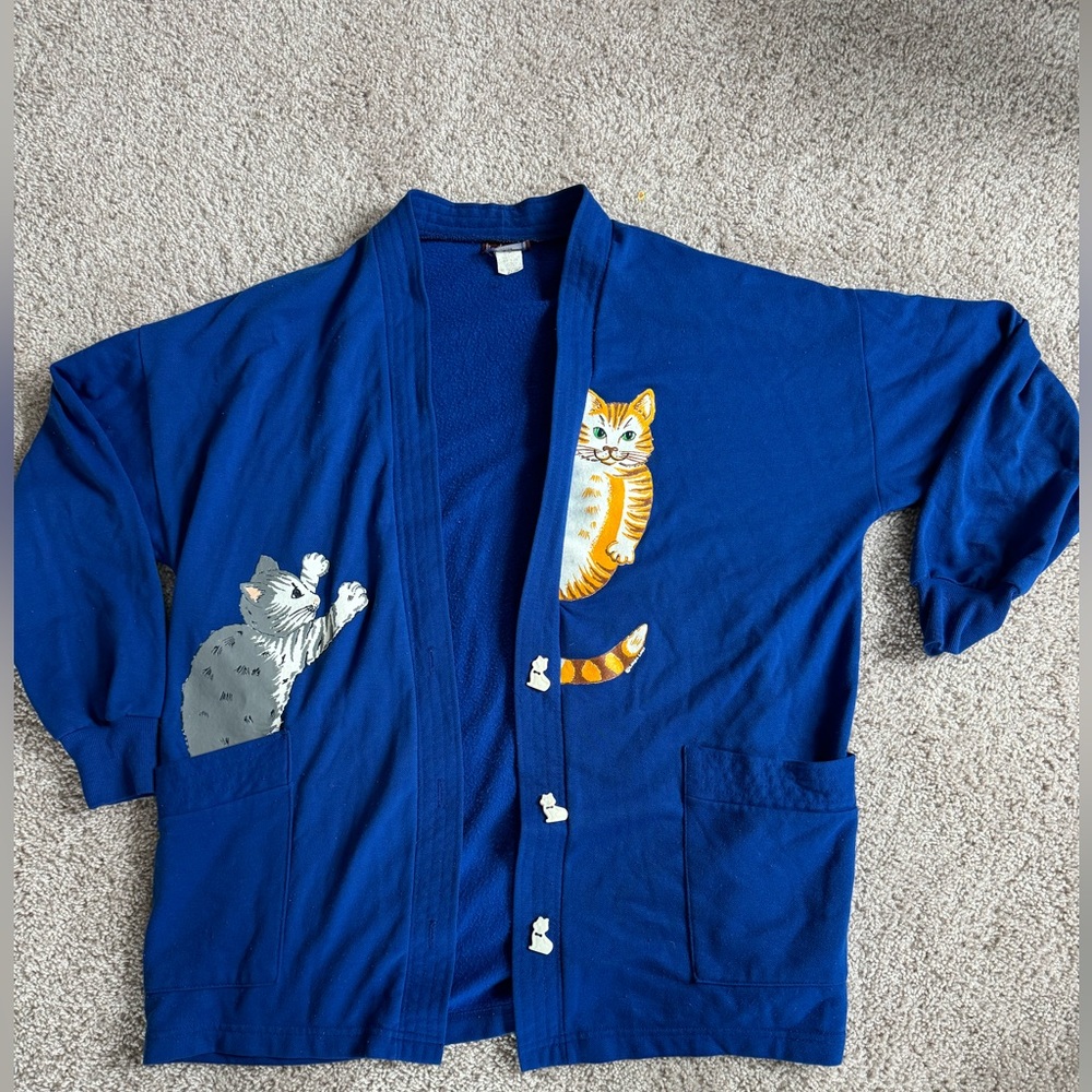 Crazy Cat Lady Vintage Sweater One Size